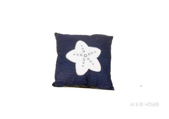 Blue Pillow White Star "AB002"