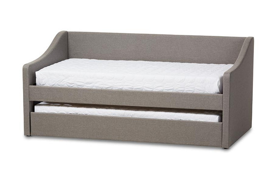 Barnstorm Grey Fabric Daybed With Guest Trundle Bed CF8755-Grey-Day Bed By Baxton Studio