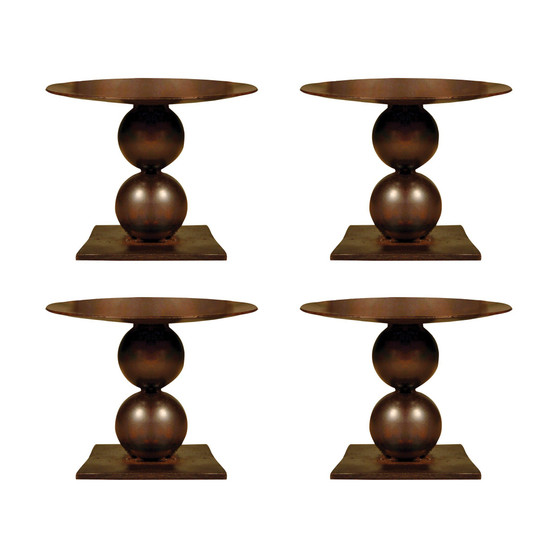 4.75"H Mission Set Of 4 Pillar Candle Holders "770296/S4"