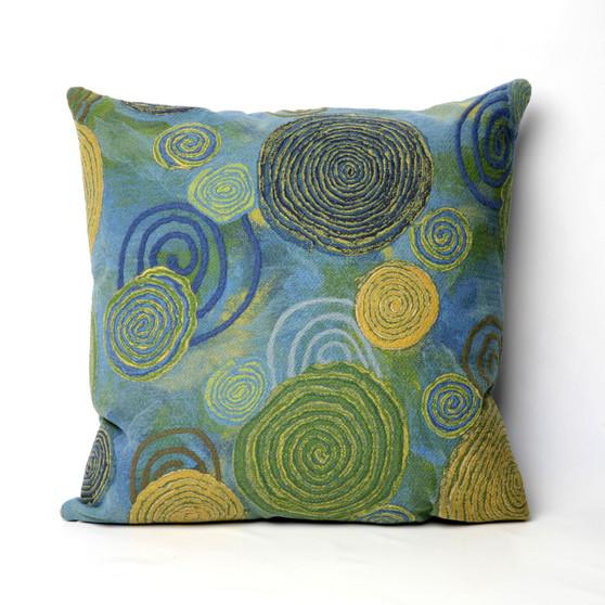 Visions Iii Graffiti Swirl Indoor/Outdoor Pillow Cool 20" Square "7Sc2S410906"