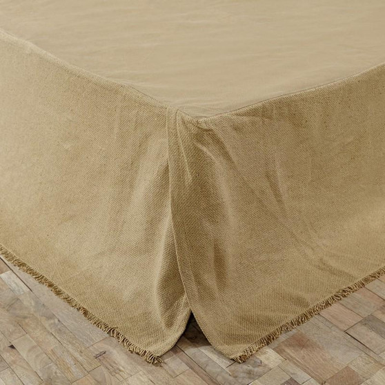 Burlap Natural Fringed Queen Bed Skirt 60X80X16 "17130"