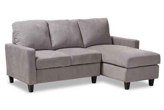 Greyson Modern And Contemporary Sectional Sofa R9002-Light Grey-Rev-SF By Baxton Studio