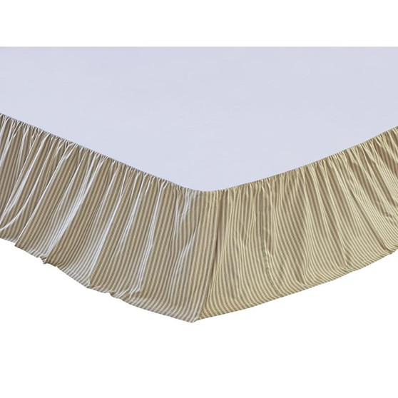 Prairie Winds Green Ticking Stripe Queen Bed Skirt 60X80X16 "50504"