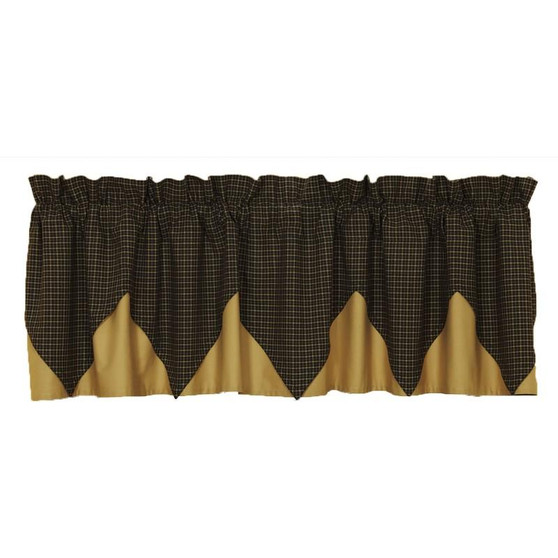 Kettle Grove Plaid Valance Layered Lined 16X72 - "7184"