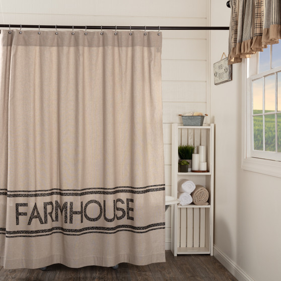 Sawyer Mill Charcoal Farmhouse Shower Curtain 72X72 "51296"
