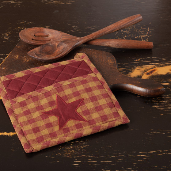 Burgundy Star Pot Holder 8X8 "51155"