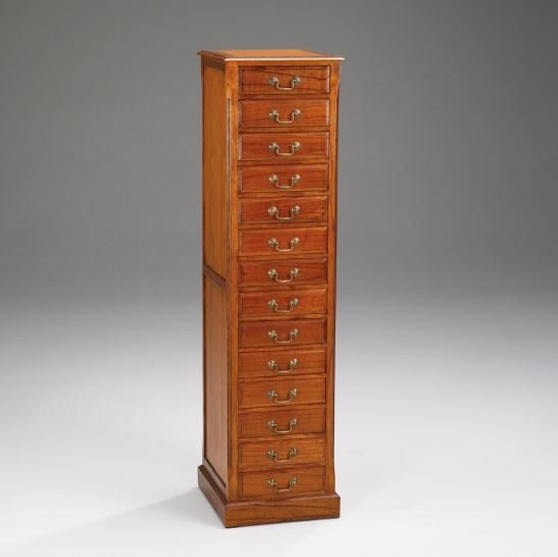 Rectangular Cabinet With 14 Drawers In Walnut Finish "33275"
