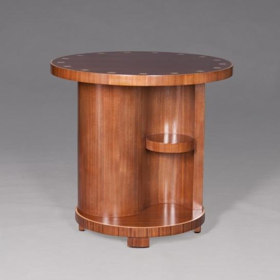 Round Deco Table In Dark Wood Finish "33859"