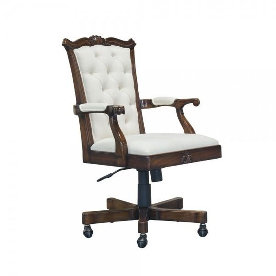 Office Chair On Wheels With Calico Fabric "34044EM"