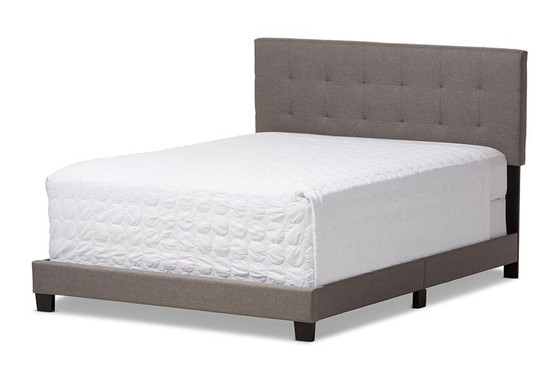 Brookfield Grey Fabric Grid-Tufted Queen Bed CF8747B-Grey-Queen By Baxton Studio