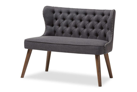 Scarlett Grey Button-Tufted Loveseat Settee BBT8017-LS-Dark Grey-H1217-20 By Baxton Studio