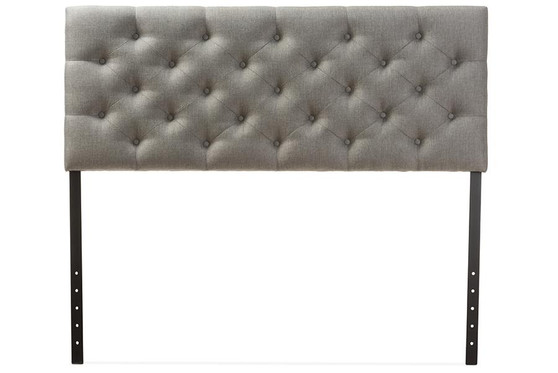 Viviana Grey Fabric Button-Tufted Queen Headboard BBT6506-Grey-Queen HB By Baxton Studio