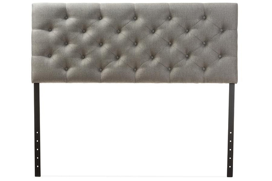 Viviana Grey Fabric Button-Tufted Full Headboard BBT6506-Grey-Full HB By Baxton Studio