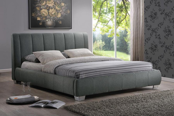 Marzenia Grey Fabric Queen Bed BBT6085-Queen-GREY By Baxton Studio