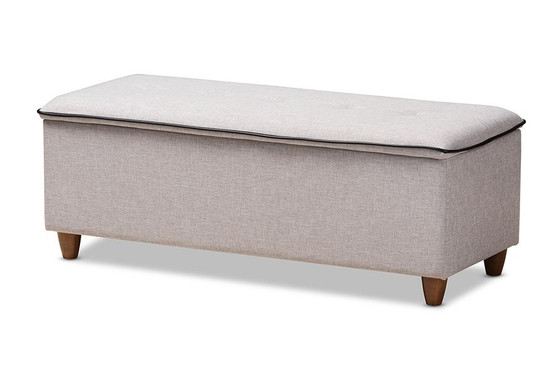 Greyish Beige Fabric Upholstered Storage Ottoman Bench BBT3156-Greyish Beige By Baxton Studio