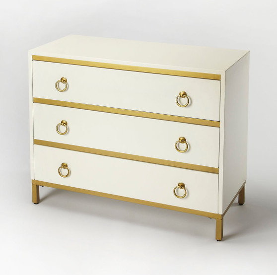 "9334222" Monika White & Gold Accent Chest "Special"