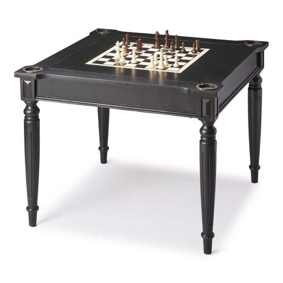 "837111" Vincent Black Licorice Multi-Game Card Table