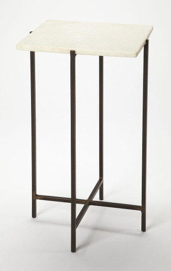 "5246389" Nigella Square Marble & Metal Accent Table