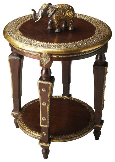 "2039290" Ranthore Round Brass Accent Table