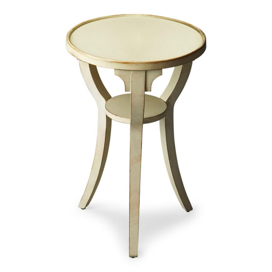 "1328222" Dalton Cottage White Round Accent Table "Special"