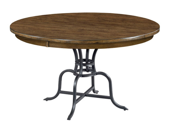 The Nook - Hewned Maple 54" Round Dining Table With Metal Base 664-54MP