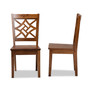 "Anila-Dark Brown/Walnut-5PC Dining Set" Nicolette Modern And Contemporary Walnut Brown Finished Wood 2-Piece Dining Chair Set