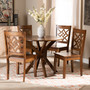 "Miela-Walnut-7PC Dining Set" Miela Modern And Contemporary Walnut Brown Finished Wood 5-Piece Dining Set