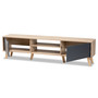 "TV8010-Walnut/Grey-TV" Clapton Modern And Contemporary Two-Tone Grey And Oak Brown Finished Wood Tv Stand