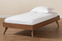 "MG97132-Ash Walnut-Twin-Frame" Lissette Mid-Century Modern Ash Walnut Finished Wood Twin Size Platform Bed Frame