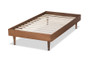 "Amira-Ash Walnut-Twin" Rina Mid-Century Modern Ash Walnut Finished Wood Twin Size Platform Bed Frame
