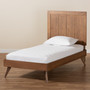 "Amira-Ash Walnut-Full" Amira Mid-Century Modern Transitional Ash Walnut Finished Wood Twin Size Platform Bed
