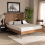 "Amira-Ash Walnut-Queen" Amira Mid-Century Modern Transitional Ash Walnut Finished Wood Full Size Platform Bed