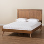 "Amira-Ash Walnut-King" Amira Mid-Century Modern Transitional Ash Walnut Finished Wood Queen Size Platform Bed