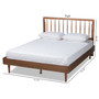 "Sora-Ash Walnut-Queen" Sora Mid-Century Modern Ash Walnut Finished Wood Full Size Platform Bed