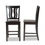 "RH338P-Sand/Dark Brown-PC" Fenton Modern And Contemporary Transitional Dark Brown Finished Wood 2-Piece Counter Stool Set
