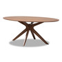 "RH338P-Dark Brown-5PC Pub Set" Monte Mid-Century Modern Walnut Brown Finished Wood 71-Inch Oval Dining Table