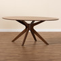 "RH338P-Dark Brown-5PC Pub Set" Monte Mid-Century Modern Walnut Brown Finished Wood 71-Inch Oval Dining Table