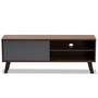 "TV8018-Walnut/Grey-TV" Mallory Modern And Contemporary Two-Tone Walnut Brown And Grey Finished Wood Tv Stand