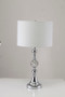 "6187T" 29.5" In Leona Crystal And Chrome Table Lamp W/ Outlet By Ore International