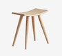 "D8185-NA" 18"In Natural Wood Mid Century Saddle Stool By Ore International