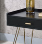 "FF-0707BK" 23.5" In Black Allen Mid-Century Accent Table W/ Copper Hairpin Legs By Ore International