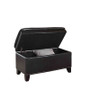 "HB4685" 17" Espresso Double Cushion Nail Head Storage Bench By Ore International