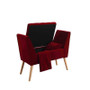 "HB4699" 35" Red Mid-Century Storage Bench + Pillow And Blanket By Ore International