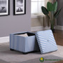 "HB4773" 17.5" In Blue Stripes Single Tufted Storage Ottoman By Ore International