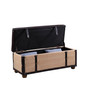 "HB4807" 37"In Brown/Natural Bonded Leather Wade Suitcase Storage Bench By Ore International