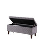 "HB4827" 17.5"In Fossil Gray Blue Shantelle Quilted Tufted Storage Bench By Ore International