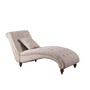 "HB4830" 34"In Oat Beige Laurel Tufted Nailheads W/ Pillow Single Chaise Lounge By Ore International