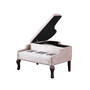 "HB4837" 21" In Beige Grand Piano Silver Nailheads Storage Ottoman By Ore International
