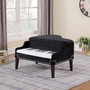"HB4838" 21" In Navy Blue Grand Piano Silver Nailheads Storage Ottoman By Ore International