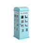 "HBB1819" 11.5" In British Pastel Blue Telephone Booth Leather Jewelry Box By Ore International